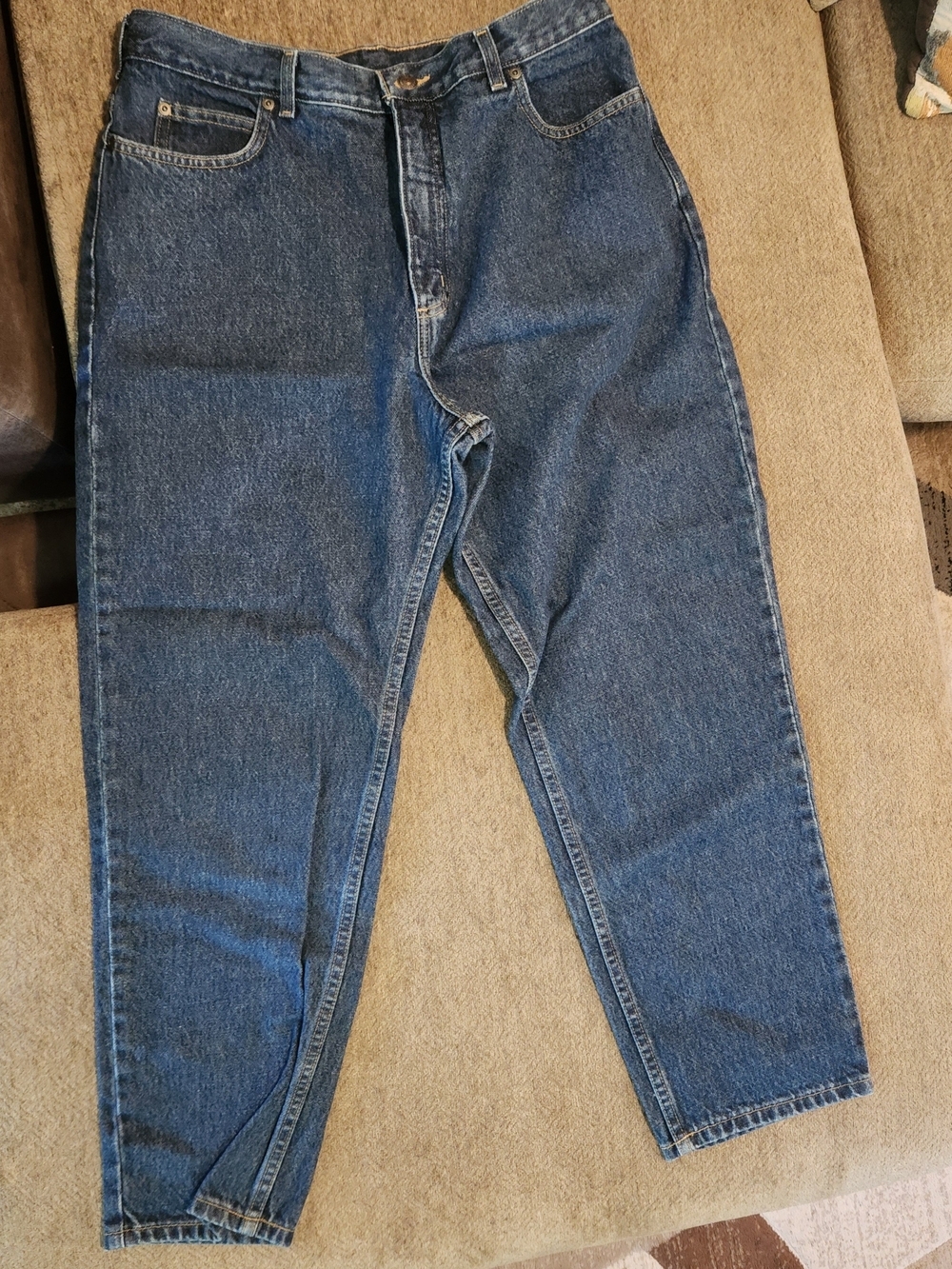 Lands' End Relaxed Fit Dark Blue Denim Jeans 14P